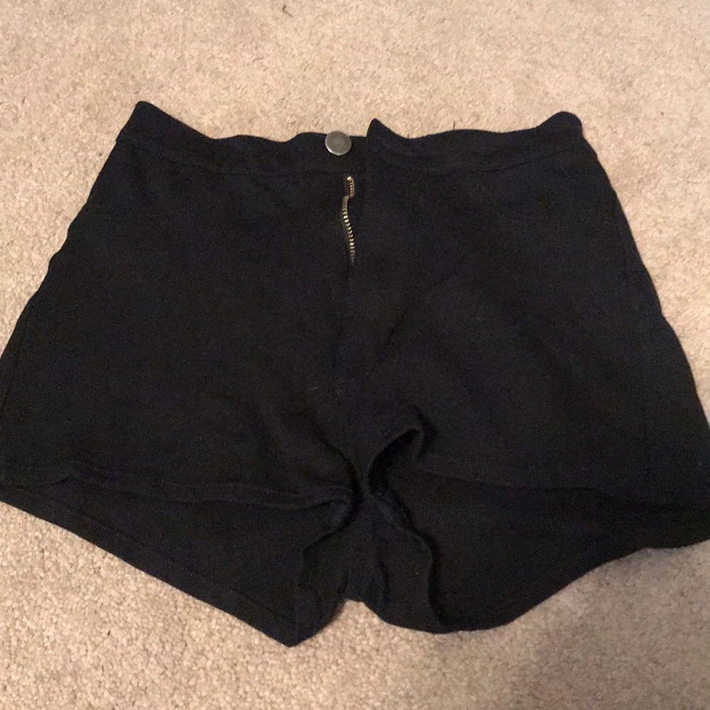 Black stretchy high waisted shorts